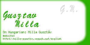 gusztav milla business card